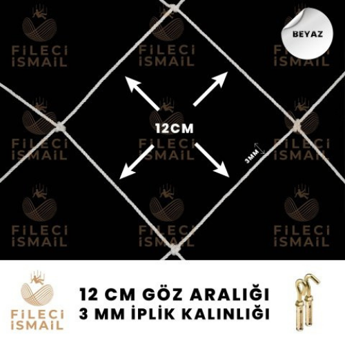 12 cm göz · 3 mm iplik